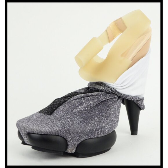 BALENCIAGA BOOTS BOOTIES SOCK COVERED SHOES PLATFORM HIGH HEEL sz 38 US 7.5 - Picture 10 of 14